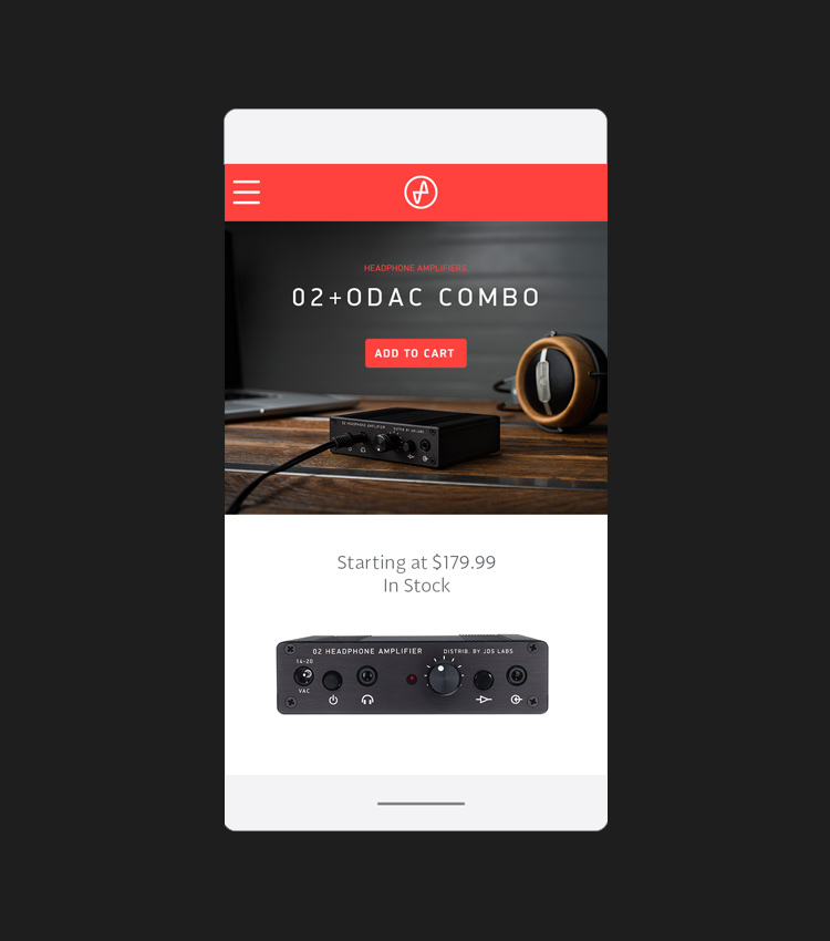 Mobile site - product page